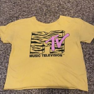 Yellow MTV Slightly Cropped Tee
